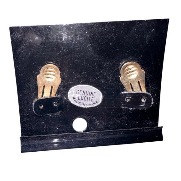 Orange Vintage Clip On Earrings - Picture 2 of 2